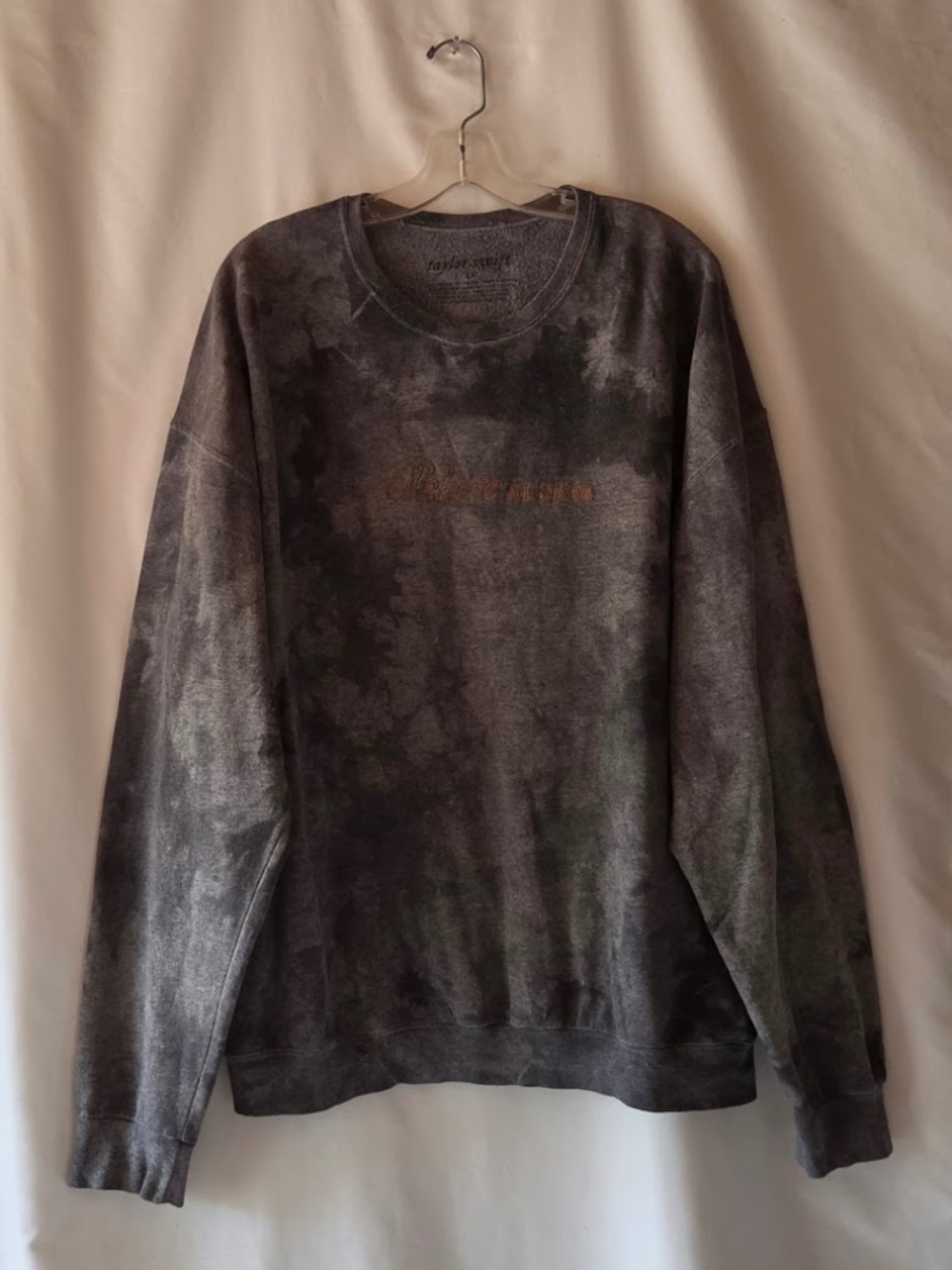 Taylor Swift Eras Tour Folklore Album Gray Tie-Dye Crew Neck Sweatshirt Size 2X